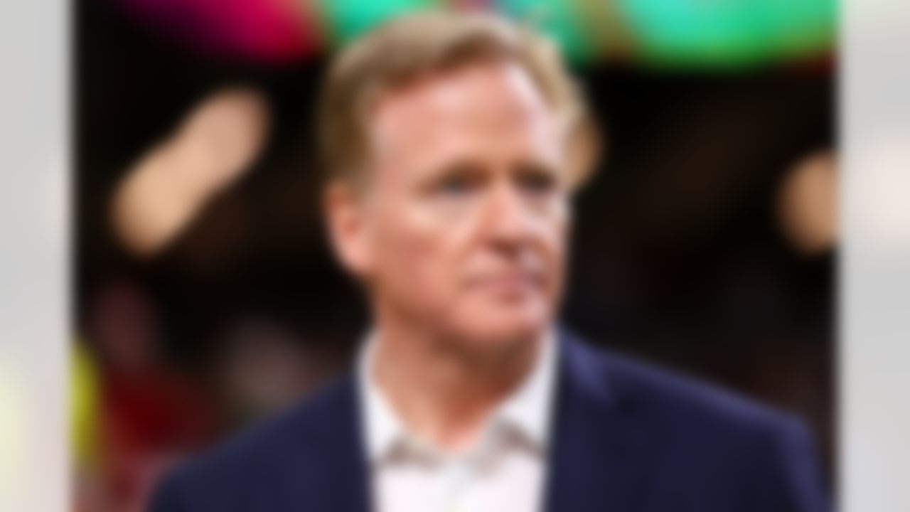 NFL Commissioner Roger Goodell looks on prior to the NFL Super Bowl LIX football game between the Kansas City Chiefs and Philadelphia Eagles on Sunday, February 9, 2025 in New Orleans, Louisiana.