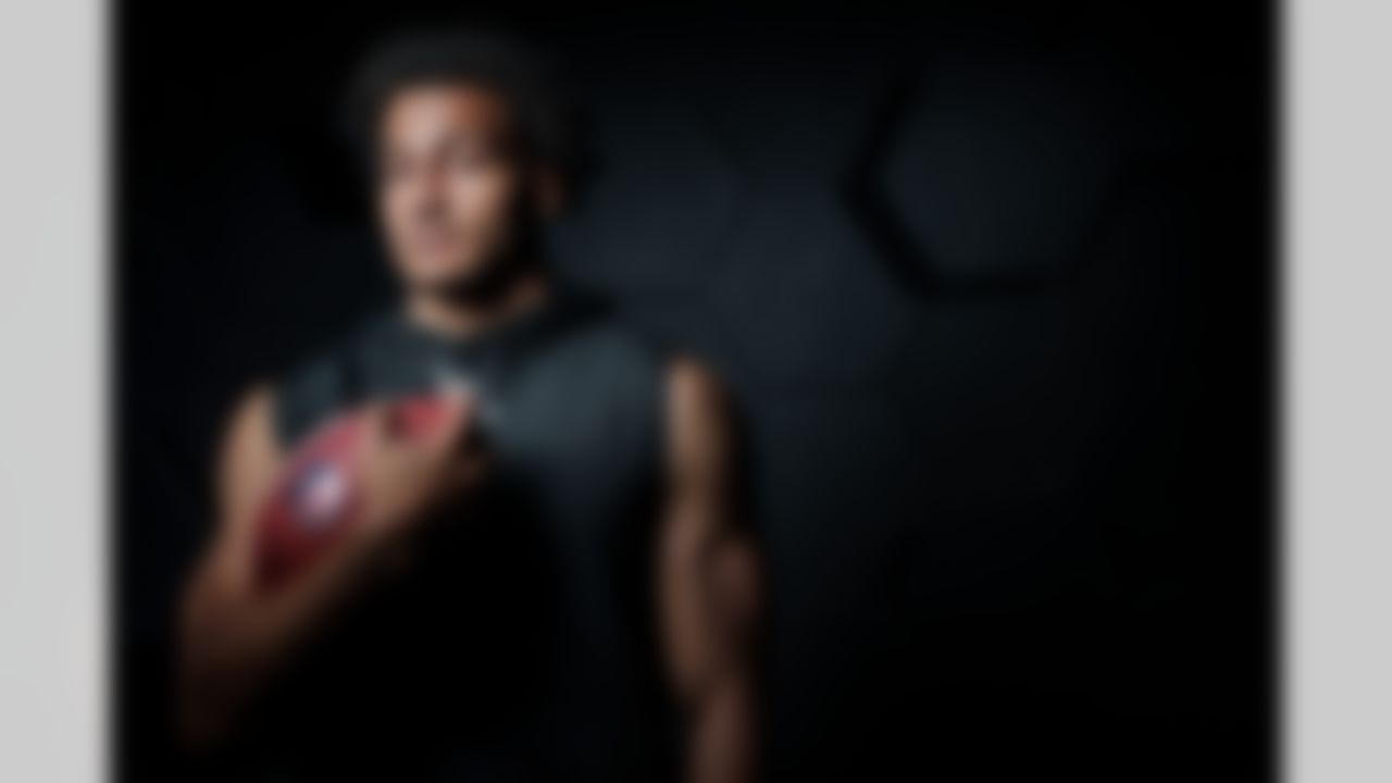 Stanford wide receiver Elic Ayomanor poses for a portrait during the 2025 NFL Scouting Combine on Thursday, February 27, 2025 in Indianapolis, Indiana.