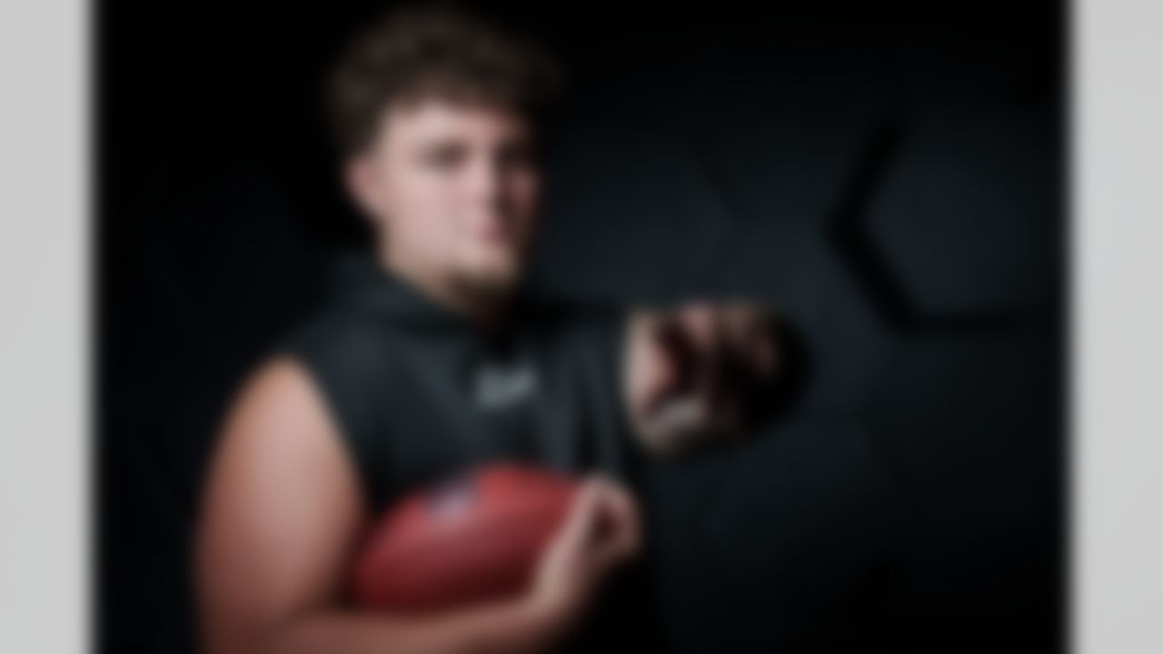 Michigan defensive lineman Mason Graham poses for a portrait during the 2025 NFL Scouting Combine on Friday, February 28, 2025 in Indianapolis, Indiana.