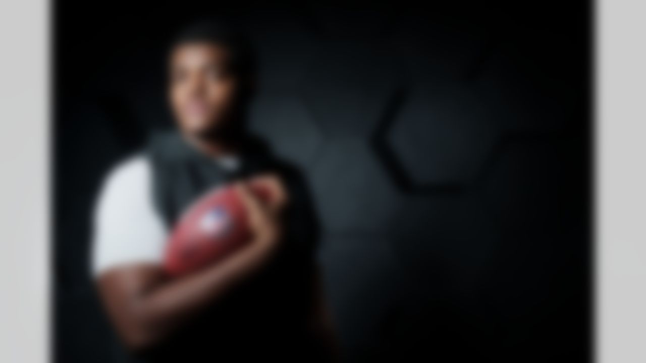 Alabama A&M offensive lineman Carson Vinson poses for a portrait during the 2025 NFL Scouting Combine on Friday, February 28, 2025 in Indianapolis, Indiana.